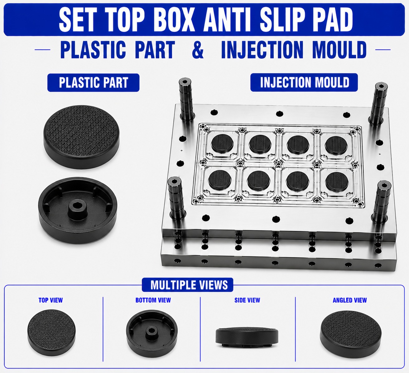 Set Top Box Plastic Anti Slip Pad Mould and Moulding Service